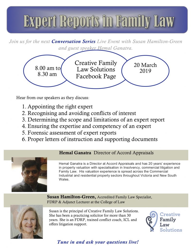 Conversation Series- Expert Reports in Family Law | Creative Family Law ...